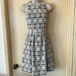 Felicity & Coco ivory and black lace fit and flare dress size S